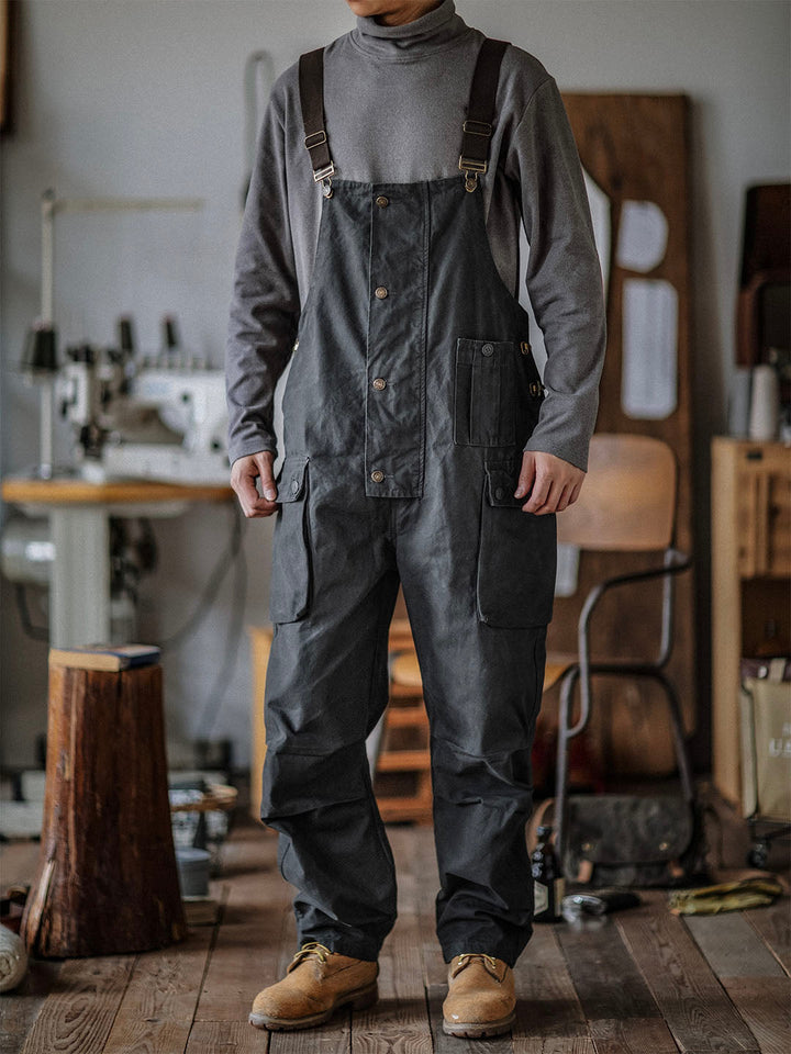 Overoles de lona con botones para hombre