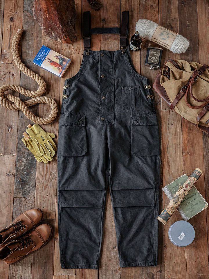 Overoles de lona con botones para hombre