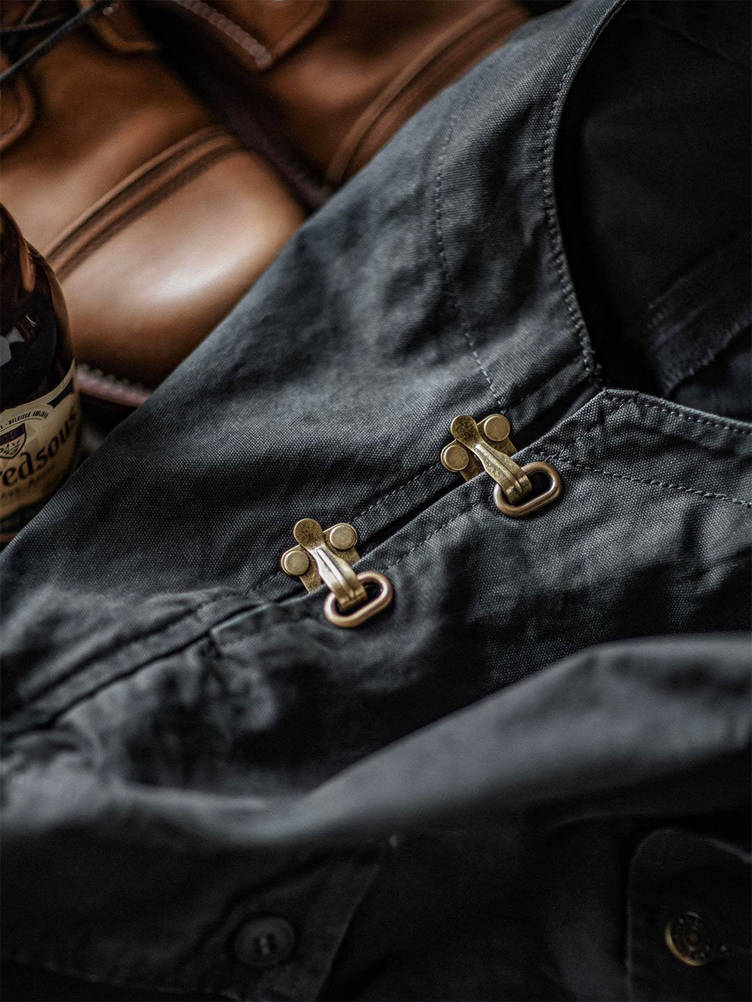 Overoles de lona con botones para hombre