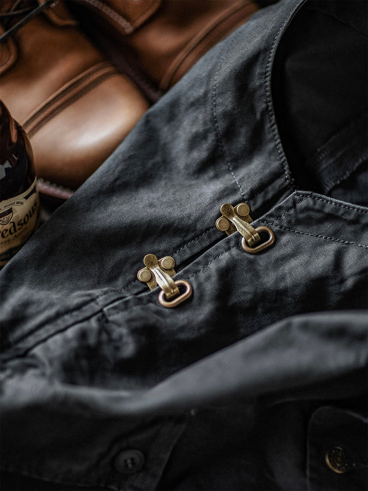 Overoles de lona con botones para hombre