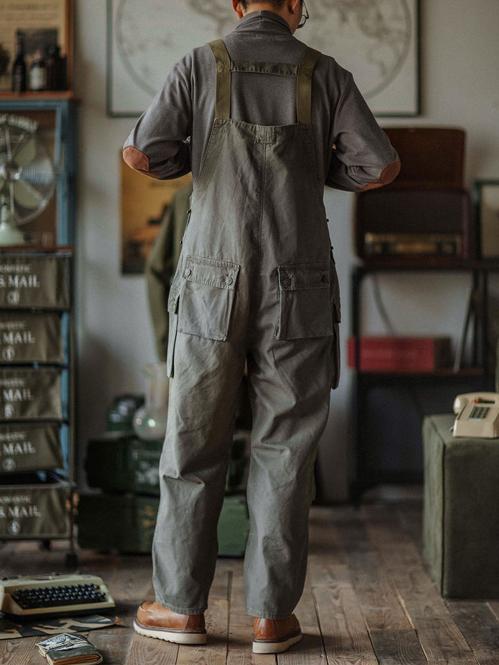 Overoles de lona con botones para hombre