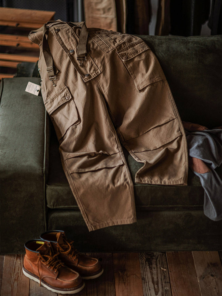 Overoles de lona con botones para hombre