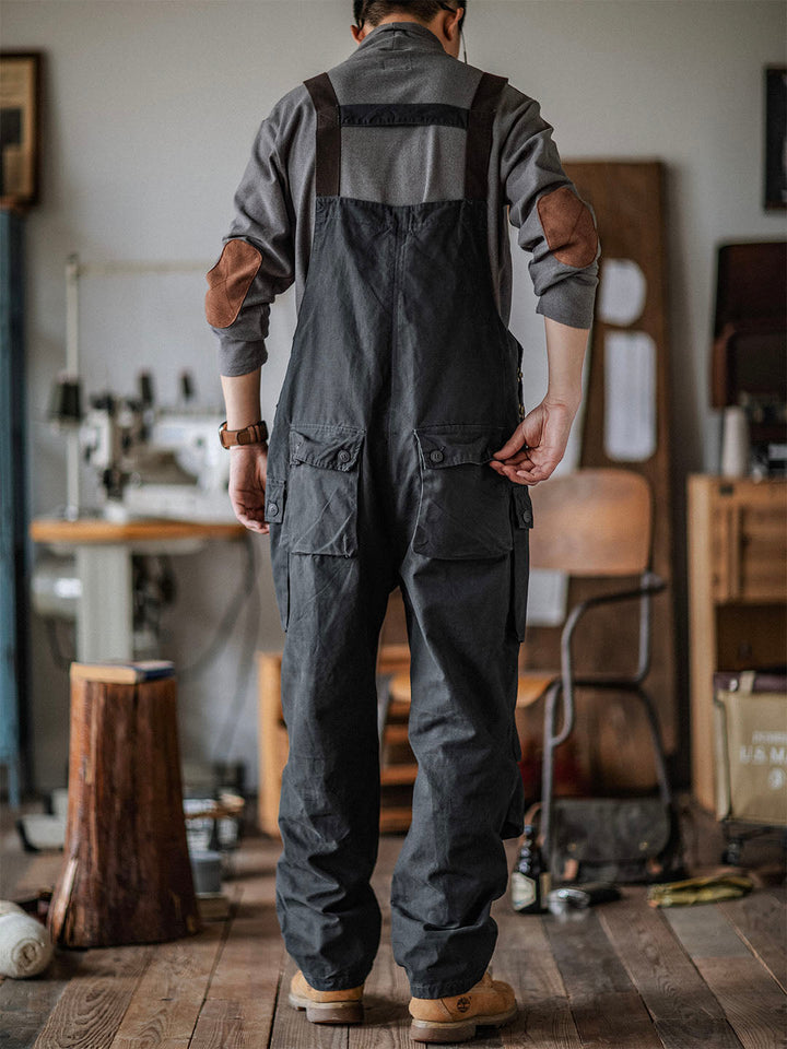 Overoles de lona con botones para hombre