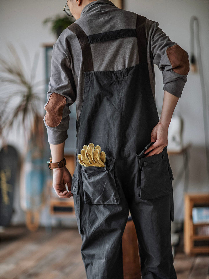 Overoles de lona con botones para hombre
