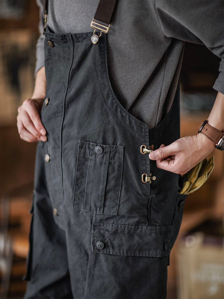 Overoles de lona con botones para hombre