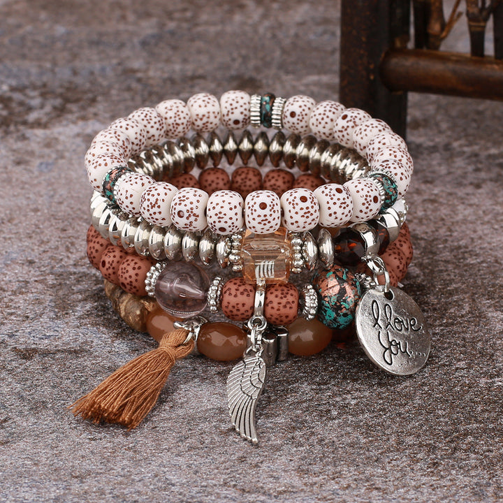 Set de pulseras con perlas "Te Amo"