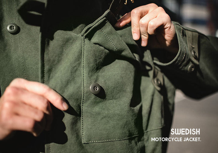 Chamarra de Algodón Inspirada en el Estilo Motociclista Sueco