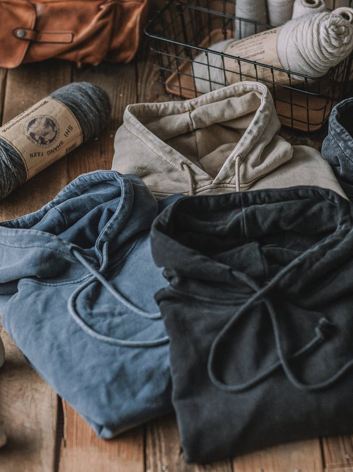 Sudadera oversize con capucha lavada de 14.5 oz para hombre