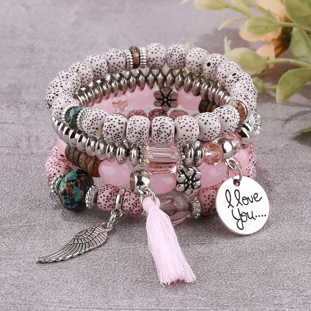 Set de pulseras con perlas "Te Amo"
