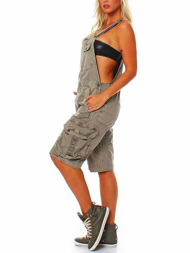 Women's Cargo Overall Shorts Sandstone