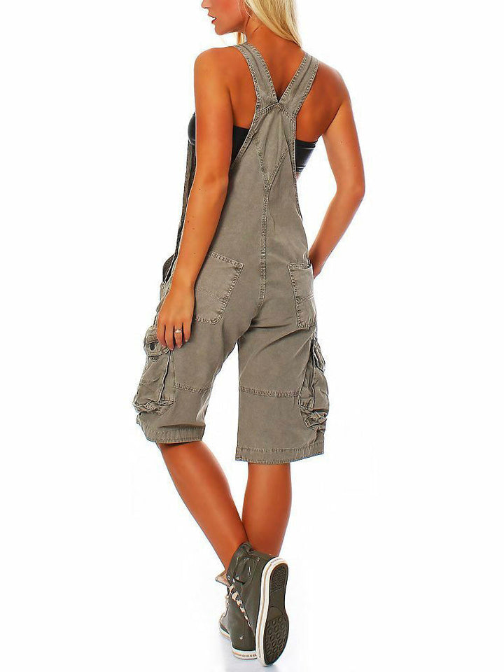 Women's Cargo Overall Shorts Sandstone