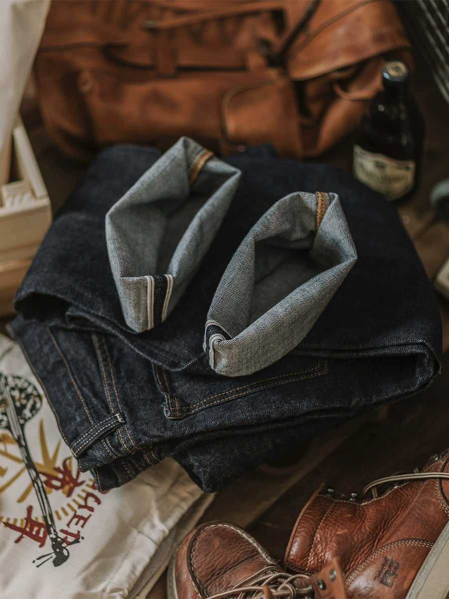 Jeans de Mezclilla Selvedge Índigo de 14 oz