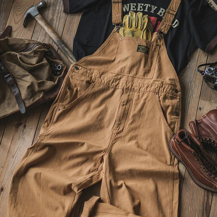 Overol con pechera de lona duck para hombre