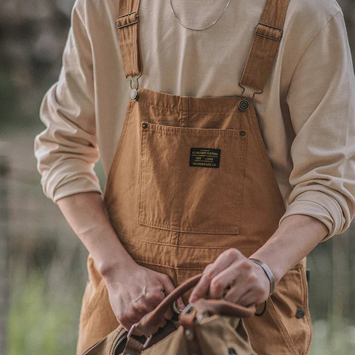 Overol con pechera de lona duck para hombre