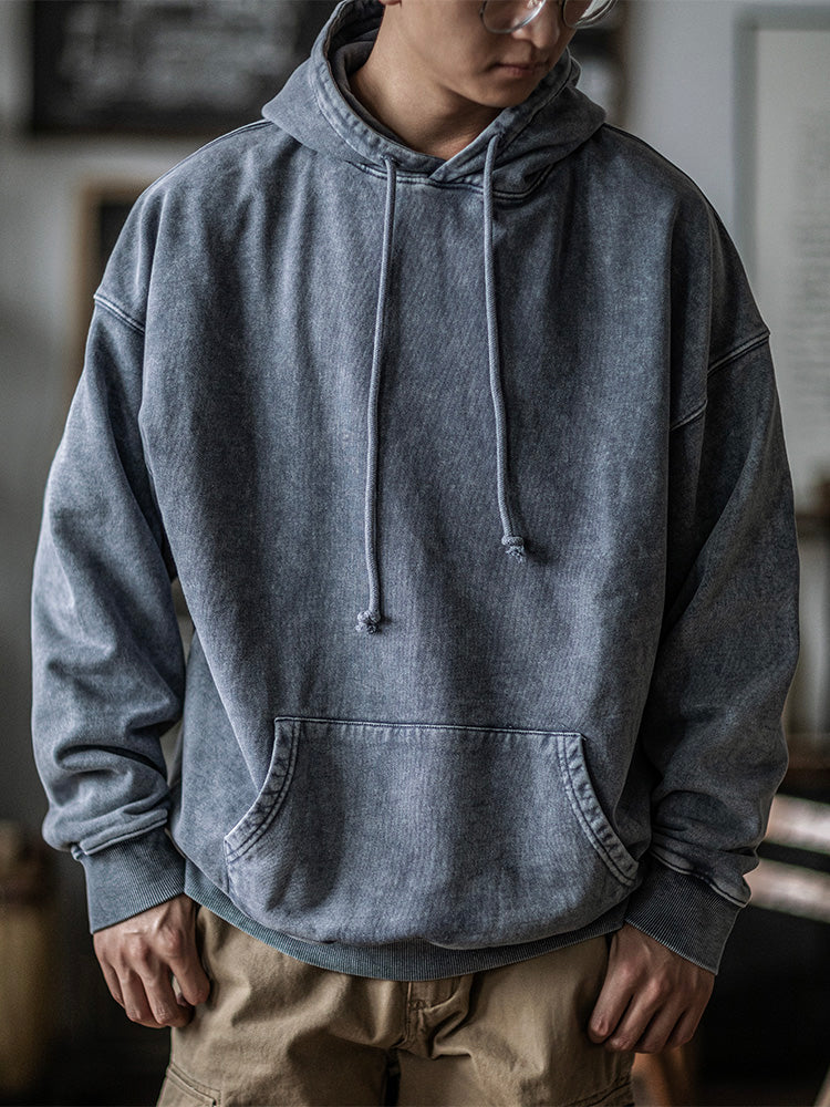 Sudadera oversize con capucha lavada de 14.5 oz para hombre