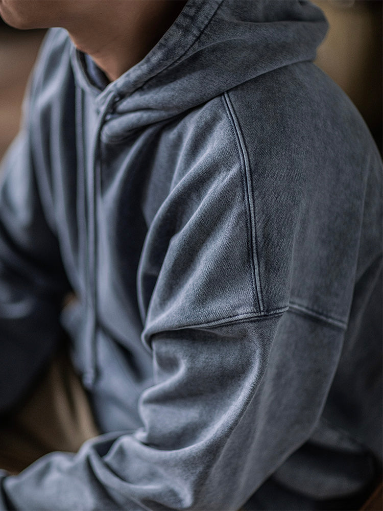 Sudadera oversize con capucha lavada de 14.5 oz para hombre