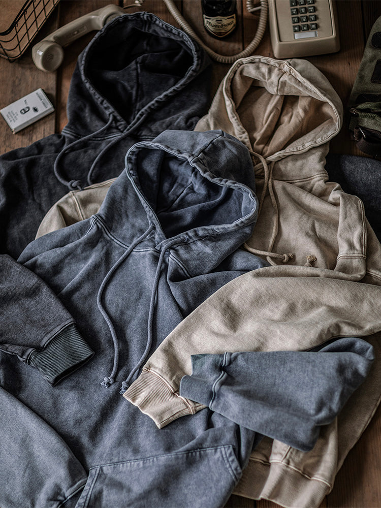 Sudadera oversize con capucha lavada de 14.5 oz para hombre