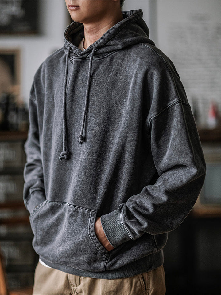 Sudadera oversize con capucha lavada de 14.5 oz para hombre