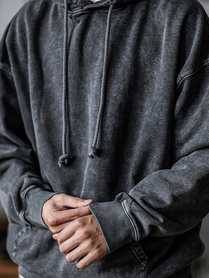 Sudadera oversize con capucha lavada de 14.5 oz para hombre