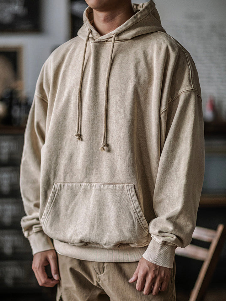 Sudadera oversize con capucha lavada de 14.5 oz para hombre