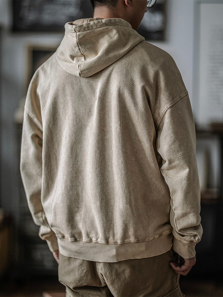 Sudadera oversize con capucha lavada de 14.5 oz para hombre
