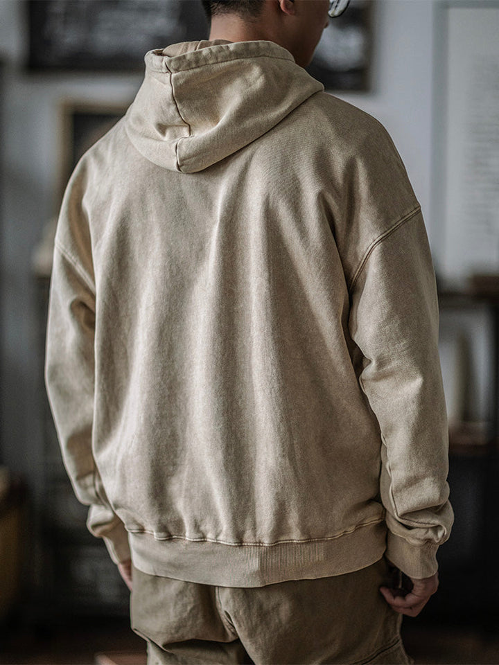 Sudadera oversize con capucha lavada de 14.5 oz para hombre
