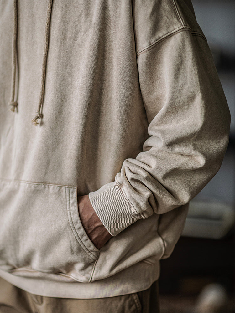 Sudadera oversize con capucha lavada de 14.5 oz para hombre