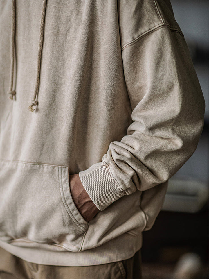 Sudadera oversize con capucha lavada de 14.5 oz para hombre